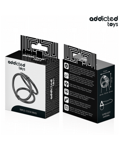 ADDICTED TOYS ANILLO TRIPLE PARA EL PENE ADDICTED TOYS ANILLO TRIPLE PARA EL PENE