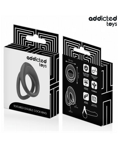 ADDICTED TOYS ANILLO TEXTURIZADO DOBLE PARA EL PENE ADDICTED TOYS ANILLO TEXTURIZADO DOBLE PARA EL PENE