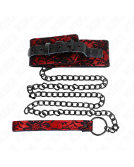 KINK COLLAR CON CORREA 105 CM DE ENCAJE CON CINTURON DE CUERO REAL 44 X 55 CM