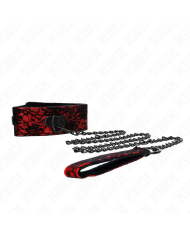 KINK COLLAR CON CORREA 105 CM DE ENCAJE CON CINTURON DE CUERO REAL 44 X 55 CM