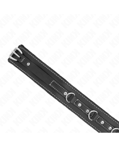 KINK COLLAR CON CORREA 105 CM DE PIEL DE PVC REMACHE DE DIAMANTES DE IMITACION 415 X 4 CM