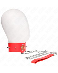 KINK COLLAR CON CORREA 65 CM CUELLO DE DIAMANTES ROJO AJUSTABLE 35 51 CM X 7 CM