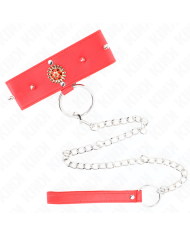 KINK COLLAR CON CORREA 65 CM CUELLO DE DIAMANTES ROJO AJUSTABLE 35 51 CM X 7 CM