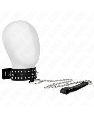 KINK COLLAR CON CORREA 65 CM CON TACHUELAS PLATEADAS MODELO 1 AJUSTABLE 36 43 CM X 5 CM