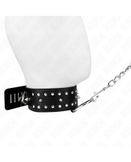 KINK COLLAR CON CORREA 65 CM CON TACHUELAS PLATEADAS MODELO 1 AJUSTABLE 36 43 CM X 5 CM