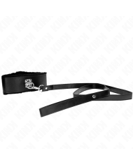 KINK COLLAR CON CORREA 116 CM CON TACHUELAS PLATEADAS MODELO 4 NEGRO AJUSTABLE 40 48 CM X 6 CM