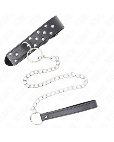 KINK COLLAR CON CORREA 65 CM REMACHE ANILLA NEGRO AJUSTABLE 36 50 CM X 38 CM