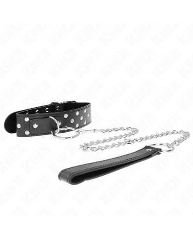 KINK COLLAR CON CORREA 65 CM REMACHE ANILLA NEGRO AJUSTABLE 36 50 CM X 38 CM