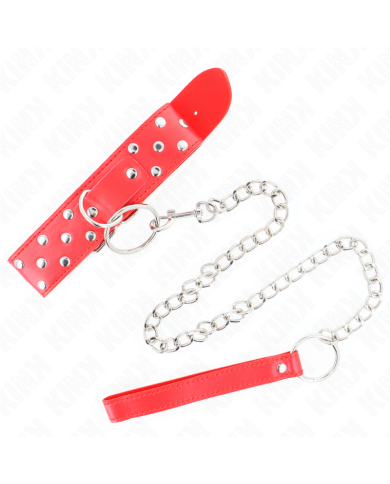 KINK COLLAR CON CORREA 65 CM REMACHE ANILLA ROJO AJUSTABLE 36 50 CM X 38 CM
