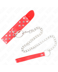 KINK COLLAR CON CORREA 65 CM REMACHE ANILLA ROJO AJUSTABLE 36 50 CM X 38 CM