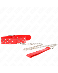 KINK COLLAR CON CORREA 65 CM REMACHE ANILLA ROJO AJUSTABLE 36 50 CM X 38 CM