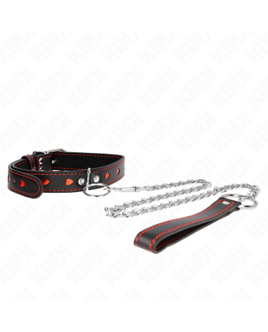 KINK COLLAR CON CORREA 65 CM DETALLES CORAZON 525 X 25 CM