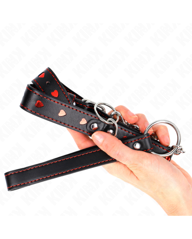 KINK COLLAR CON CORREA 65 CM DETALLES CORAZON 525 X 25 CM