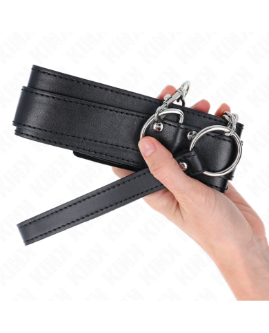 KINK COLLAR CON CORREA 65 CM HEBILLAS PLATEADAS AJUSTABLE 33 46 CM X 55 CM