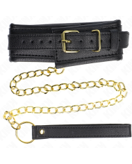 KINK COLLAR CON CORREA ESPONJA IMITACION CUERO MODELO 1 AJUSTABLE 37 54 CM X 3 CM