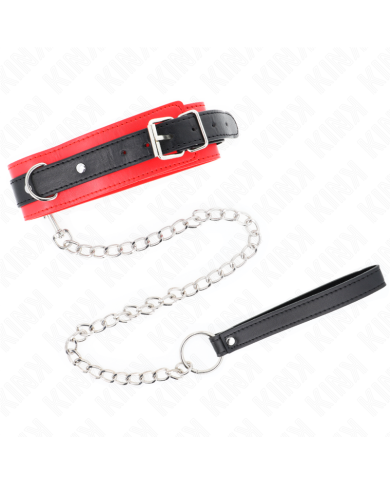 KINK COLLAR CON CORREA 65 CM MODELO BASICO MODELO 3 ROJO 53 X 5 CM