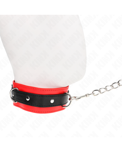 KINK COLLAR CON CORREA 65 CM MODELO BASICO MODELO 3 ROJO 53 X 5 CM