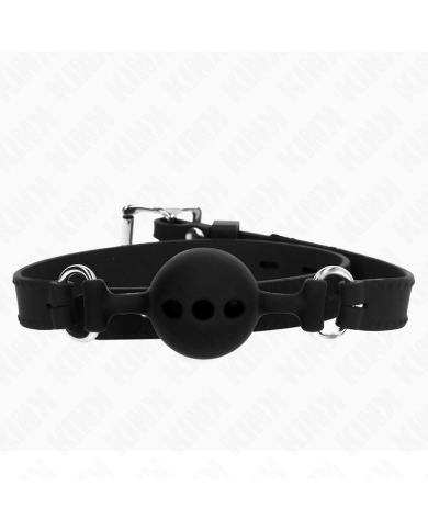 KINK MORDAZA 55 x 2 CM DE BOLA 4 CM DE SILICONA COMPLETA TALLA S NEGRO AJUSTABLE 35 51 CM
