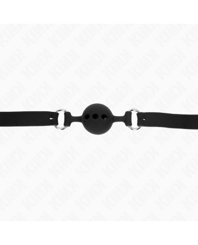 KINK MORDAZA 55 x 2 CM DE BOLA 4 CM DE SILICONA COMPLETA TALLA S NEGRO AJUSTABLE 35 51 CM