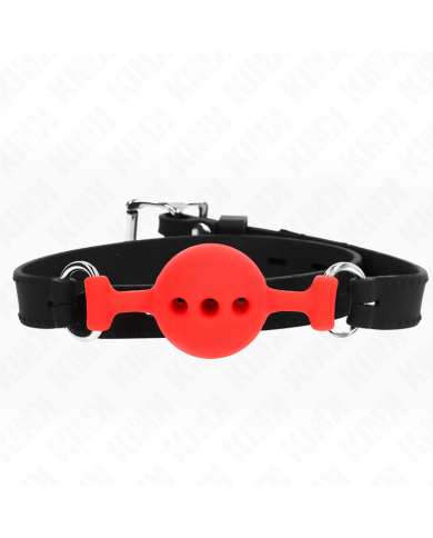 KINK MORDAZA 55 x 2 CM DE BOLA 4 CM DE SILICONA COMPLETA TALLA S ROJO AJUSTABLE 35 51 CM
