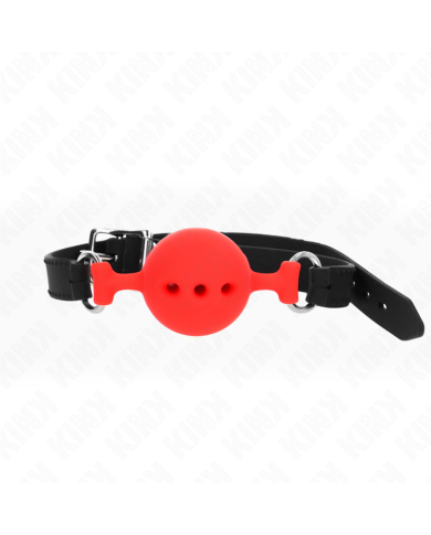 KINK MORDAZA 55 x 2 CM DE BOLA 45 CM DE SILICONA COMPLETA TALLA M ROJO AJUSTABLE 35 51 CM
