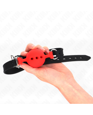 KINK MORDAZA 55 x 2 CM DE BOLA 45 CM DE SILICONA COMPLETA TALLA M ROJO AJUSTABLE 35 51 CM