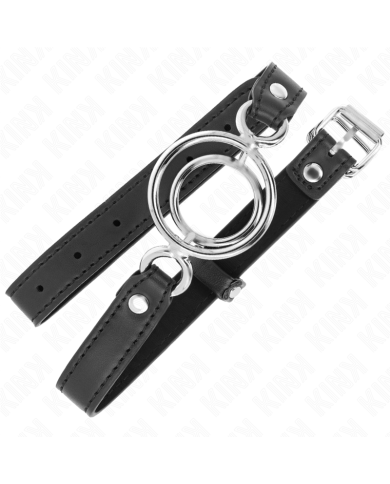 KINK MORDAZA CON MULTIPLES JUNTAS TORICAS 5 CM NEGRO 63 X 25 CM
