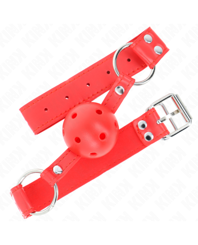 KINK MORDAZA DE BOLA 45 CM DURA HUECA ROJO COMPLETA 62 x 2 CM