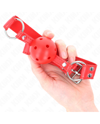 KINK MORDAZA DE BOLA 45 CM DURA HUECA ROJO COMPLETA 62 x 2 CM