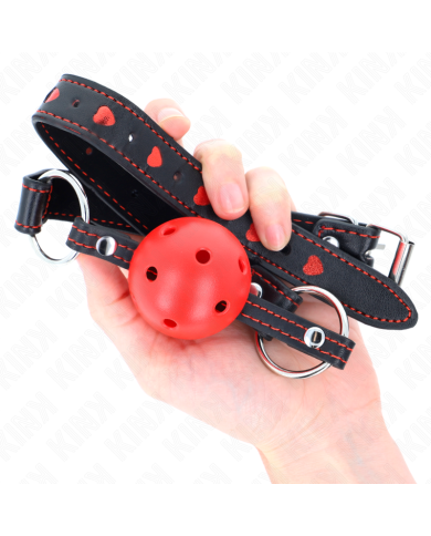 KINK MORDAZA DE BOLA 45 CM ROJA DURA HUECA MODELO 2 65 x 25 CM