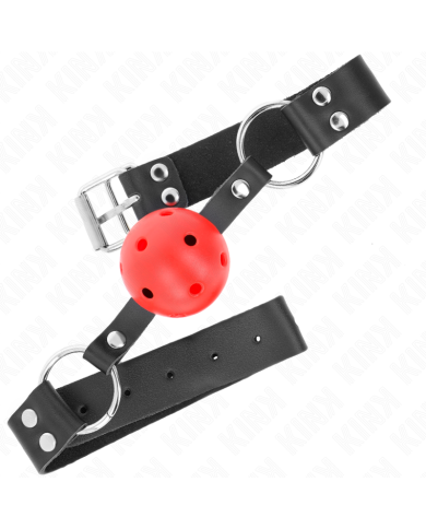KINK MORDAZA DE BOLA 4 CM TRANSPIRABLE CON DOBLE REMACHE ROJO 62 x 25 CM AJUSTABLE 42 58 CM