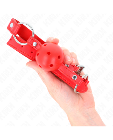 KINK MORDAZA DE BOLA 4 CM TRANSPIRABLE CON DOBLE REMACHE MODELO 1 ROJO 62 x 25 CM AJUSTABLE 42 58 CM