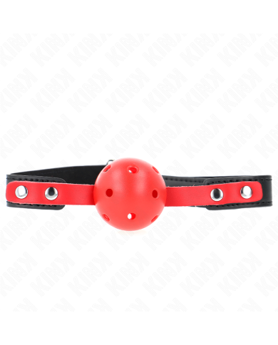 KINK MORDAZA DE BOLA 4 CM DURA HUECA ROJO CORREA NEGRA 60 x 2 CM AJUSTABLE 37 52 CM