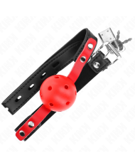 KINK MORDAZA DE BOLA 4 CM DURA HUECA ROJO CORREA NEGRA 60 x 2 CM AJUSTABLE 37 52 CM