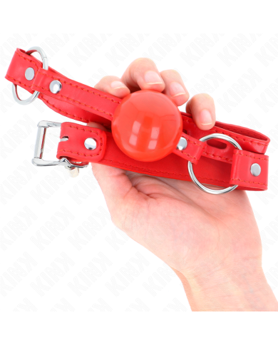 KINK MORDAZA DE BOLA 4 CM TPE CON CANDADO ROJO 60 x 2 CM