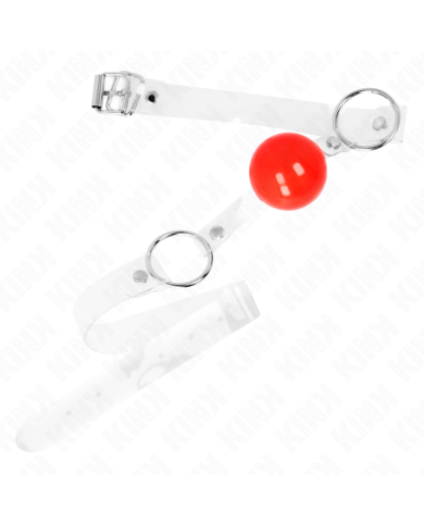 KINK MORDAZA DE BOLA ROJA DE PVC TRANSPARENTE AJUSTABLE