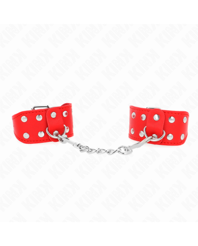 KINK MUNEQUERAS CON DOBLE LINEA DE TACHUELAS AJUSTABLE ROJO