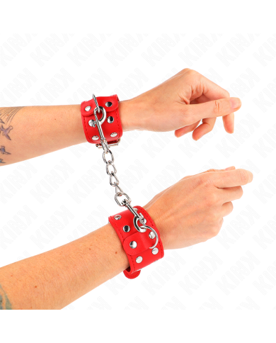 KINK MUNEQUERAS CON DOBLE LINEA DE TACHUELAS AJUSTABLE ROJO