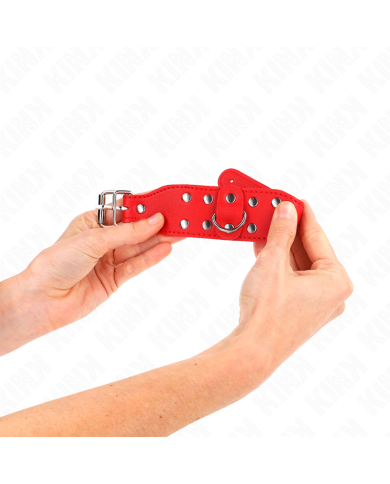 KINK MUNEQUERAS CON DOBLE LINEA DE TACHUELAS AJUSTABLE ROJO