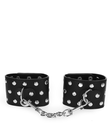 KINK MUNEQUERAS CON CIERRE A PRESION LLENO DE TACHUELAS AJUSTABLE NEGRO 19 24 CM X 55 CM
