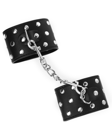 KINK MUNEQUERAS CON CIERRE A PRESION LLENO DE TACHUELAS AJUSTABLE NEGRO 19 24 CM X 55 CM