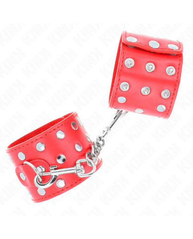 KINK MUNEQUERAS CON CIERRE A PRESION LLENO DE TACHUELAS AJUSTABLE ROJO 19 24 CM X 55 CM