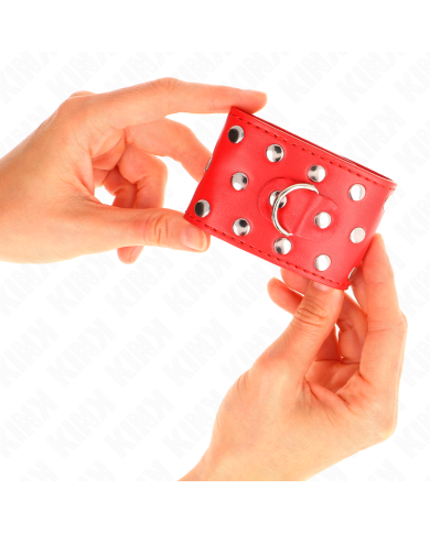 KINK MUNEQUERAS CON CIERRE A PRESION LLENO DE TACHUELAS AJUSTABLE ROJO 19 24 CM X 55 CM