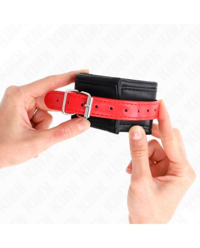 KINK MUNEQUERAS NEGRO CON CORREA ROJO AJUSTABLE 17 28 CM X 6 CM