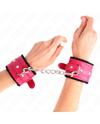KINK MUNEQUERAS FORRADAS PREMIUM NEGRO CON CORREA FUCSIA AJUSTABLE 17 29 CM X 6 CM