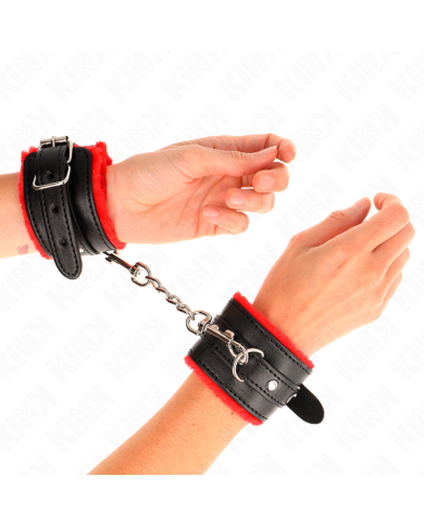 KINK MUNEQUERAS FORRADAS PREMIUM ROJO CON CORREA NEGRO AJUSTABLE 17 29 CM X 6 CM
