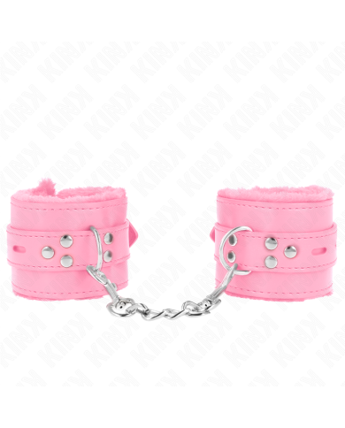 KINK MUNEQUERAS FORRADAS CON AGUJEROS CUADRADOS ROSA Y CORREA ROSA AJUSTABLE 17 29 CM X 6 CM