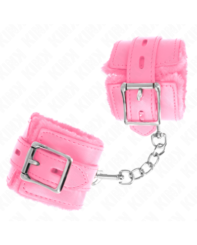 KINK MUNEQUERAS FORRADAS CON AGUJEROS CUADRADOS ROSA Y CORREA ROSA AJUSTABLE 17 29 CM X 6 CM