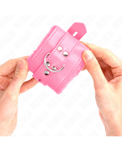 KINK MUNEQUERAS FORRADAS CON AGUJEROS CUADRADOS ROSA Y CORREA ROSA AJUSTABLE 17 29 CM X 6 CM