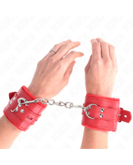 KINK MUNEQUERAS FORRADAS CON AGUJEROS CUADRADOS ROJO Y CORREA ROJO AJUSTABLE 17 29 CM X 6 CM